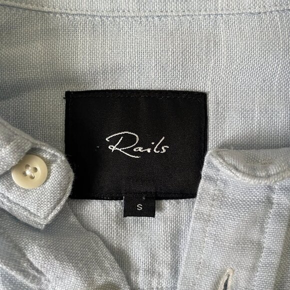 Rails Men's Wyatt Oxford 100% Cotton Shirt in Light Blue-Small - Picture 3 of 9